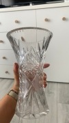 Duży wazon kryształowy szlifowany – vintage PRL