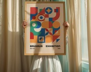 Plakat Bauhaus, kolorowe, geometryczne linie, 30x40