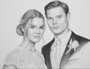Portret ślubny rysowany na zamówienie – para młoda – Gdynia