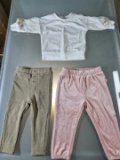 Komplet Dziecięcy Jak Nowy Bluza i Spodnie Welurowe i Dresowe 86