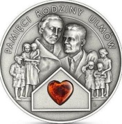 50 zł Pamięci Rodziny Ulmów Moneta z Bursztynem + folder Sopot
