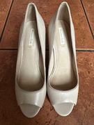 Massimo Dutti szpilki 37 peep toe nude beż szpilki
