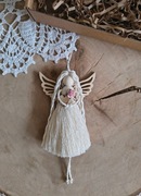 Aniołek Anioł stróż mini makrama zawieszka 