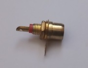 Gniazdo RCA cinch metalowe przykręcane czerwone gold
