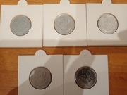 Zestaw 50 groszy 1957, 1977, 1978zm,1978bz, 1984 - 5 sztuk