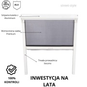 Moskitiera siatka okienna rolowana COMFORT 114x155cm zwijana biała CanDo