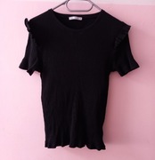 Wyprzedaż Koszulka czarna prążek roz.xl Zara wymiary opis 