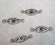 Łącznik łezka kolor srebra 3,5x0,7 cm / 6 szt