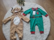 Zestaw świąteczny rozm. 62 pajacyk elf skrzat  i kombinezon renifer