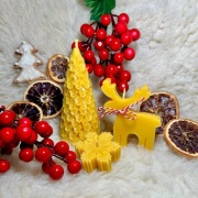 ZESTAW 3szt Świece świąteczny prezent świeca z naturalnego wosku pszczelego