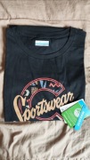 Columbia czarny t-shirt z nadrukiem rozm XL jak XL/XXL organiczna bawełna 