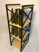 Regał z litego drewna i stali. Nowy. Styl loftowy