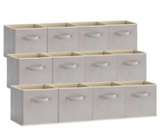 12 Sztuk Pudełek Organizerów Pudełka Składane Do Przechowywania Jasnoszare