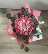 Piękny bukiet z róż w dwóch odcieniach JaK ŻyWy ! Na wieje okazji !