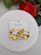 Śliczne klipsy złote Stal chirurgiczna 316L 