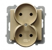 Gniazdo podwójne podtynkowe OSPEL Sonata GP-2RR/m/39 złoty szampański