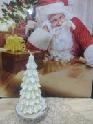 Świeca choinka z podstawką drewnianą