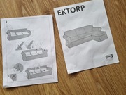 IKEA Pokrycie sofy EKTORP 3-osobowej z szezlongiem ciemny zielony