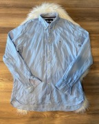 Błękitna koszula lniana Tommy Hilfiger