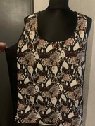 H&M bluzka tunika top oversize duża wzory bez rękawa szyfon