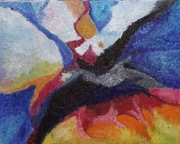 Abstrakcja " Gra kolorów" - olej na płótnie, struktura ,50x40cm.