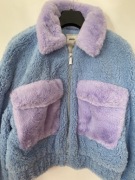 Kurtka bomberka futerko niebiesko fioletowe Pimkie