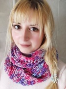 Szalik komin dzianinowy tęczowy kawaii lolita