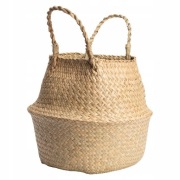 Kosz naturalny z uchwytami z suszonej trawy morskiej skandynawski boho Duży