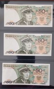 ZESTAW - 50 zł  - 1988 r. - KOMPLETNY ROCZNIK - 47 banknotów - stan 1 