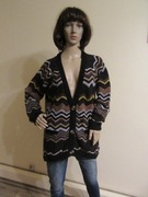 MISSONI LINDEX luźny sweter wzór zygzak z dodatkiem wełny_ M