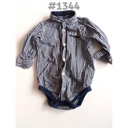 Koszulobody body koszulowe krata 74-80cm 9-12 msc