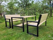 Nowoczesne Meble ogrodowe loft drewniane metalowe nogi taras ogród