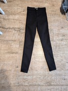 Damskie czarne jeansy BERSHKA rozmiar 34 XS