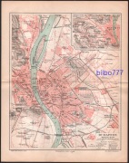 BUDAPESZT stary plan miasta z 1888 roku