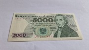 5000 zł banknot PRL Polska 1988r. seria DR