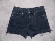 Spodenki jeansowe H&M czarne przetarcia modne