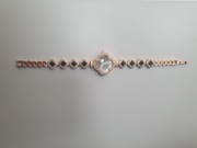 Elegancki zegarek damski cyrkonia stal chirurgiczna 