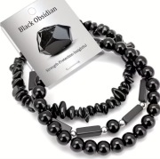 Zestaw Męskich Bransolet – Czarny Obsydian (Siła i Ochrona)