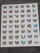 Holograficzne naklejki na paznokcie samoprzylepne sanrio kuromi