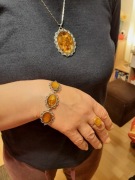 BRANSOLETA  PIERŚCIEŃ I MEDALION / ZAWIESZKA  BURSZTYN BAŁTYCKI