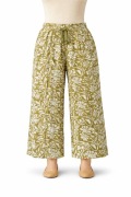 Letnie wiosenne spodnie biało zielone groszkowe kwiaty  40 L wiskoza 