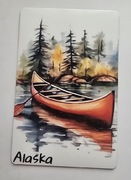 Magnes na lodówkę ALASKA USA KANADA canoe trapernik (34).