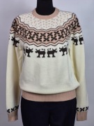 Sweter bawełniany Litago M L norweski wzór unisex 100% bawełna