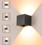 Zestaw 2x Kinkiet LED 6W Zewnętrzny Wewnętrzny Czarny Regulowany Wiązka