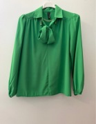 Elegancka koszula wiązana przy szyi ozdobny łańcuszek UNI S-M-L