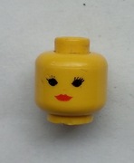 Lego 3626p02 głowa kobiety z cienkimi rzęsami, czerwonymi ustami