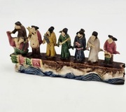 zabytkowa figurka chińska szkliwiona kolekcjonerska shiwan