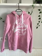 Grubsza pudrowo różowa bluza z kapturem SUPERDRY