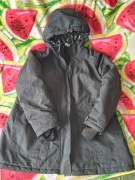 Czarna kurtka z kapturem i podszewką w kwiaty Maite Kelly Bonprix 