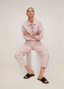 Mango mom różowe jeansy boyfriend slouchy spodnie jeansowe dżinsy pastelowe